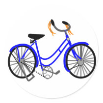 Bicycle Drawing, 1950's Style Stickers