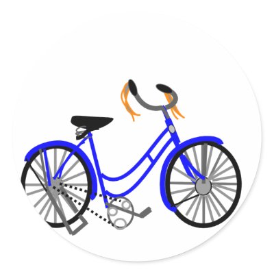 Bicycle Drawing, 1950's Style Stickers by gailg1957