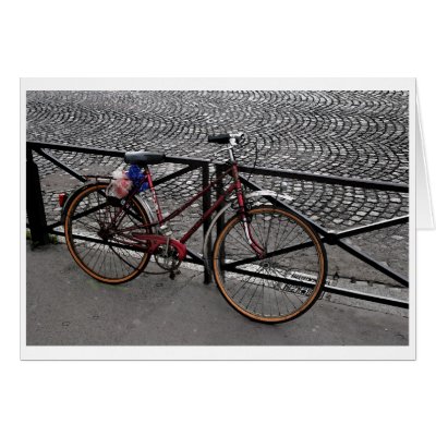 Bicycle in Paris - Blank Inside by gvtompkins