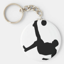 bicycle kick soccer player key chain
