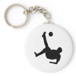 bicycle kick soccer player key chain