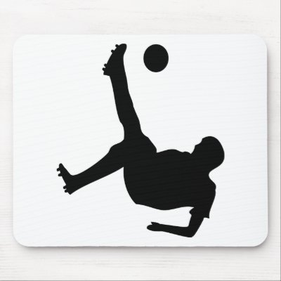 bicycle kick soccer player mouse pad by Tomaniac
