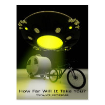 Bicycle Mini Camper Mark II Design UFO Promo 2 Postcards