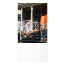 Bicycle on Porch Personalised Photo Card
