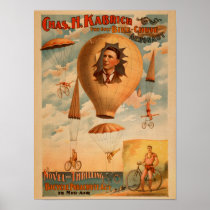 Bicycle Parachute act in mid-air Theatre Print