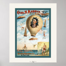 Bicycle Parachute Act ~ Vintage Performance Poster
