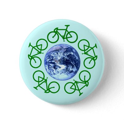 Bicycle Recycle Products Pinback Buttons by BicycleFun