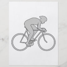 Bicycle Rider in Gray. Flyer Design