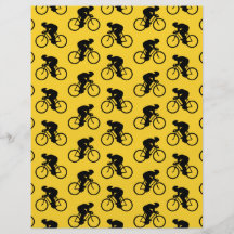 Bicycle Rider Pattern. Yellow and Black. Personalized Flyer