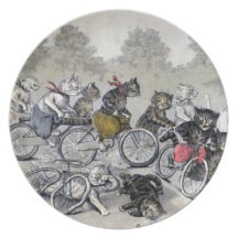Bicycle Riding Cats Dinner Plate