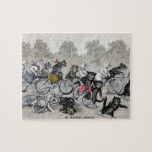 Bicycle Riding Cats Jigsaw Puzzles