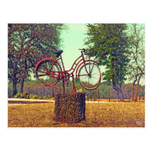 Bicycle Sculpture on Kneese Rd., Crabapple, TX Postcard