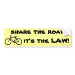 Bicycle, share the road, it's the LAW! bumper stickers