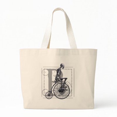 Bicycle Skeleton Tote Bags by nassosvakalis