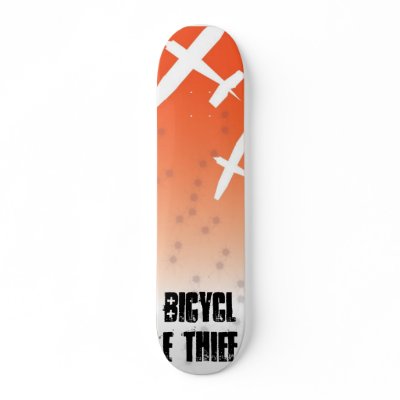 bicycle thief skateboard deck by theuseofwords