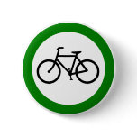 Bicycle Traffic Highway Sign Pinback Button