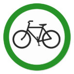 Bicycle Traffic Highway Sign Round Stickers