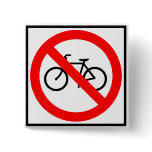 Bicycle Traffic Prohibited Highway Sign Pinback Buttons