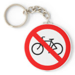 Bicycle Traffic Prohibited Highway Sign Keychain