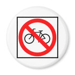 Bicycle Traffic Prohibited Highway Sign Fridge Magnets