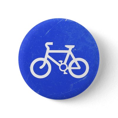 Bicycle Traffic Sign Button by Jamene_Clothing