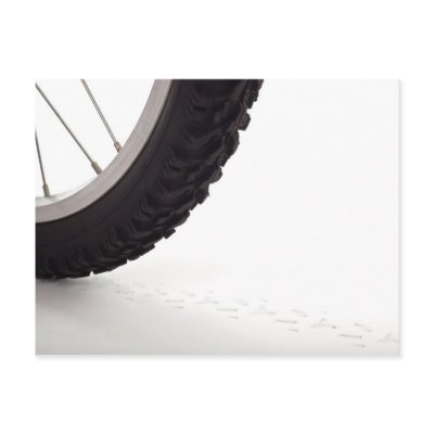 Bicycle wheel with track post card by joxxxxjo