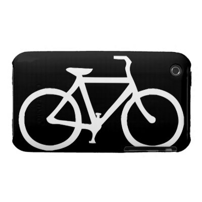 Bicycle: White on Black Iphone 3 Cases by sk2id3oo