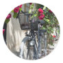 Bicycles and roses in Sweden Round Sticker