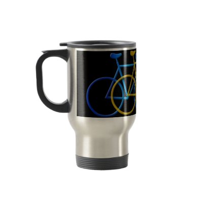 Bicycles in three colours coffee mug by lharlow