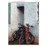 Bicycles in Yard Greeting Cards