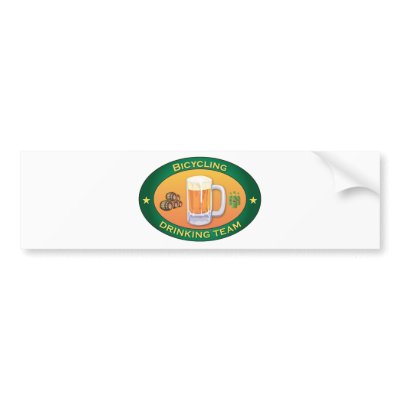 Bicycling Drinking Team Bumper Sticker by busybrain