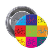 Bicycling Pop Art Pinback Button