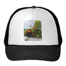 Bicyclist at Middle Bridge Woodstock VT Trucker Hat