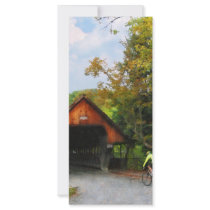Bicyclist at Middle Bridge Woodstock VT Rack Card
