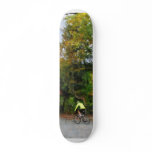 Bicyclist at Middle Bridge Woodstock VT skateboards