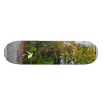 Bicyclist at Middle Bridge Woodstock VT Skateboards