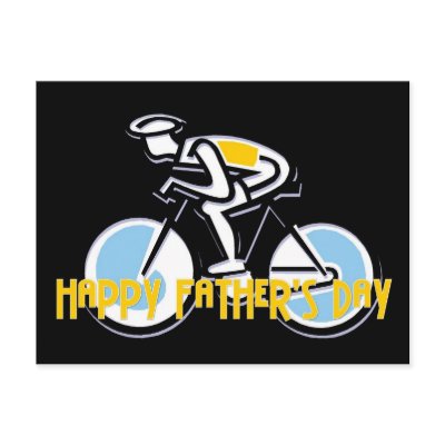 Bicyclist - Happy Father's Day Post Card by mrssocolov2