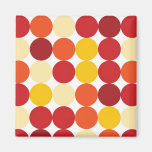 Biege Yellow Orange and Red Dots Magnet