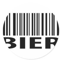 Bier barcode icon round stickers