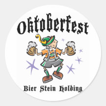 Bier Stein Holding Oktoberfest Round Sticker
