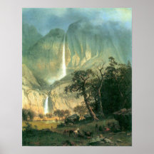 Bierstadt-Cho-Looke, Yosemite Watterfall Poster