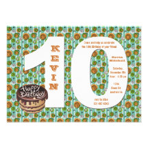 Big 10 Birthday Party Invitation