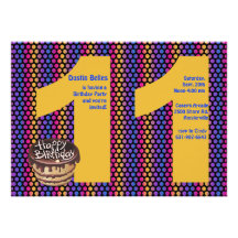 Big 11 Birthday Party Invitation