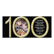 Big 1-0-0 Gold Party Invitations