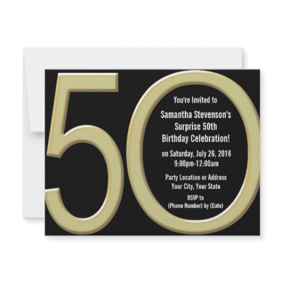 Big 5-0 Gold Party Invitations by CustomInvites