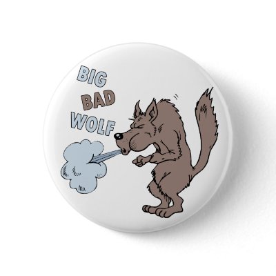 Big Bad Wolf Pinback Button by alternateworlds