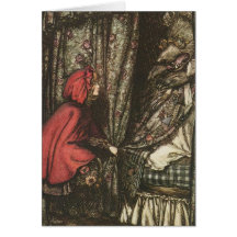 Big Bad Wolf in Grandma's Bed Cards