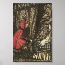 Big Bad Wolf in Grandma's Bed Poster