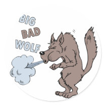 Big Bad Wolf Round Sticker