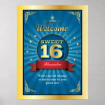 Big Bash Sweet 16 Welcome Poster